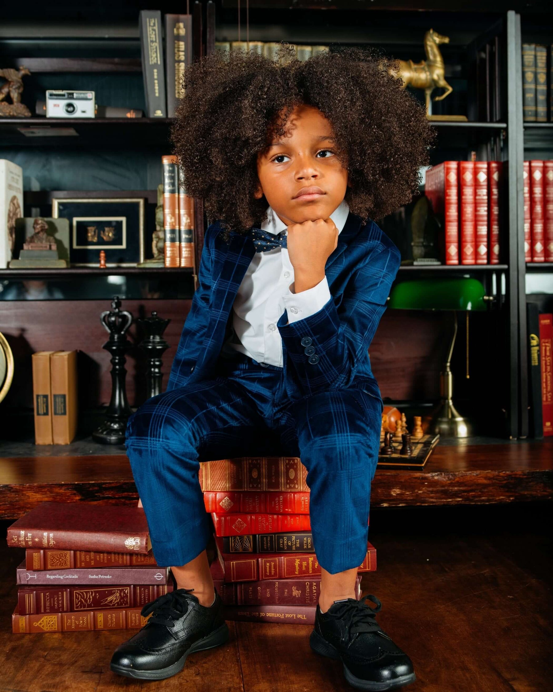 Boys Blue Velvet Suit Blazer Appaman - Main Image