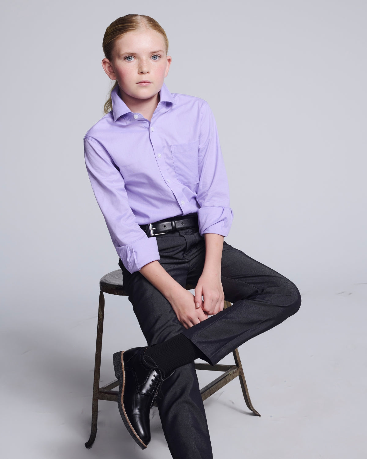 6(ROKU) BEAUTY&amp;YOUTH  DRESS SHIRT シャツ　38 Black N Bianco Boys' Signature Sateen Dress Shirt in Fuchsia
