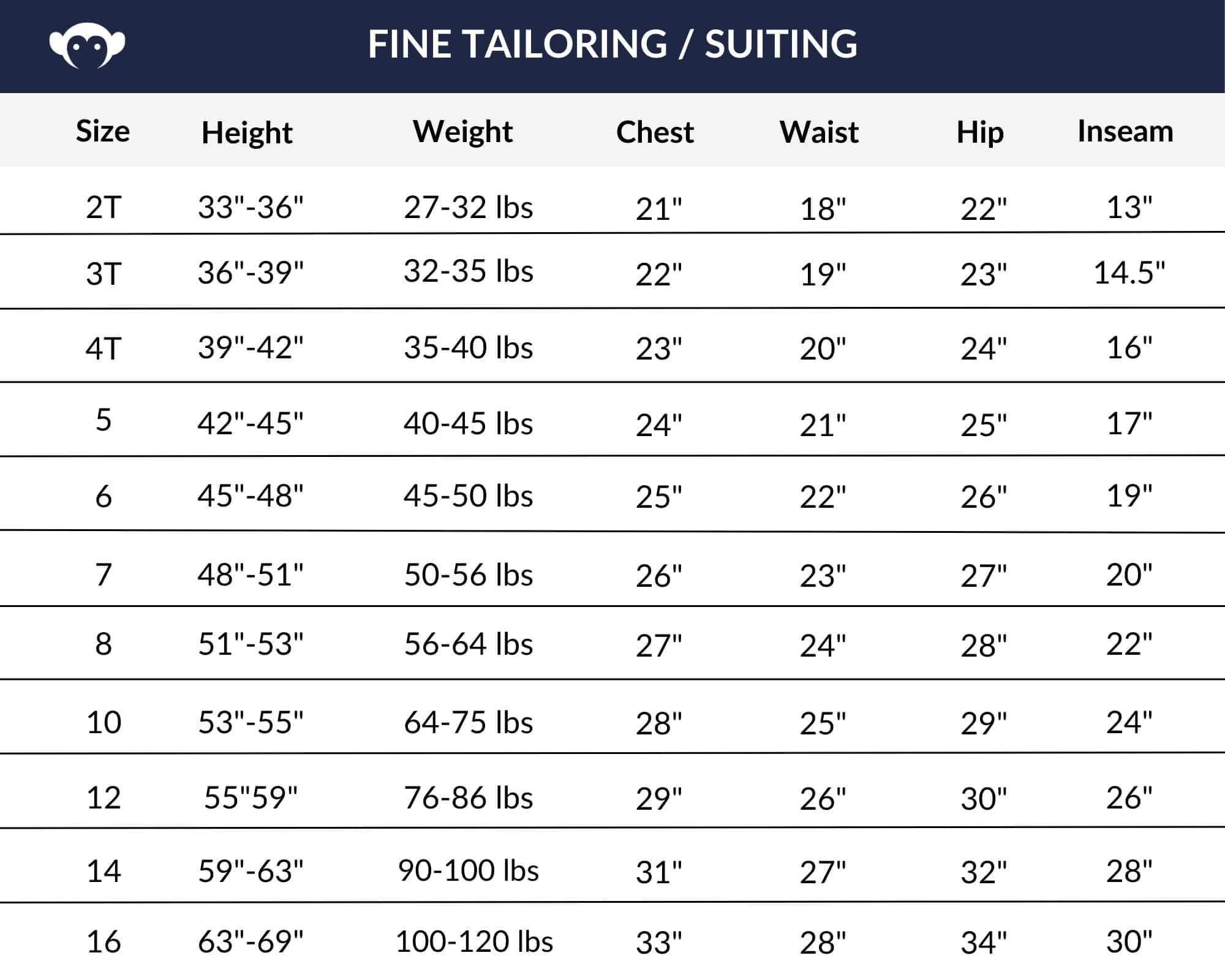 Kids' Size Chart: Dress Up Your Little Ones in Style Kids' Size Chart: Dress Up Your Little Ones in Style