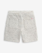 Back view of Speckled Natural Resort Short with two pockets, designed for comfort and style during summer days.