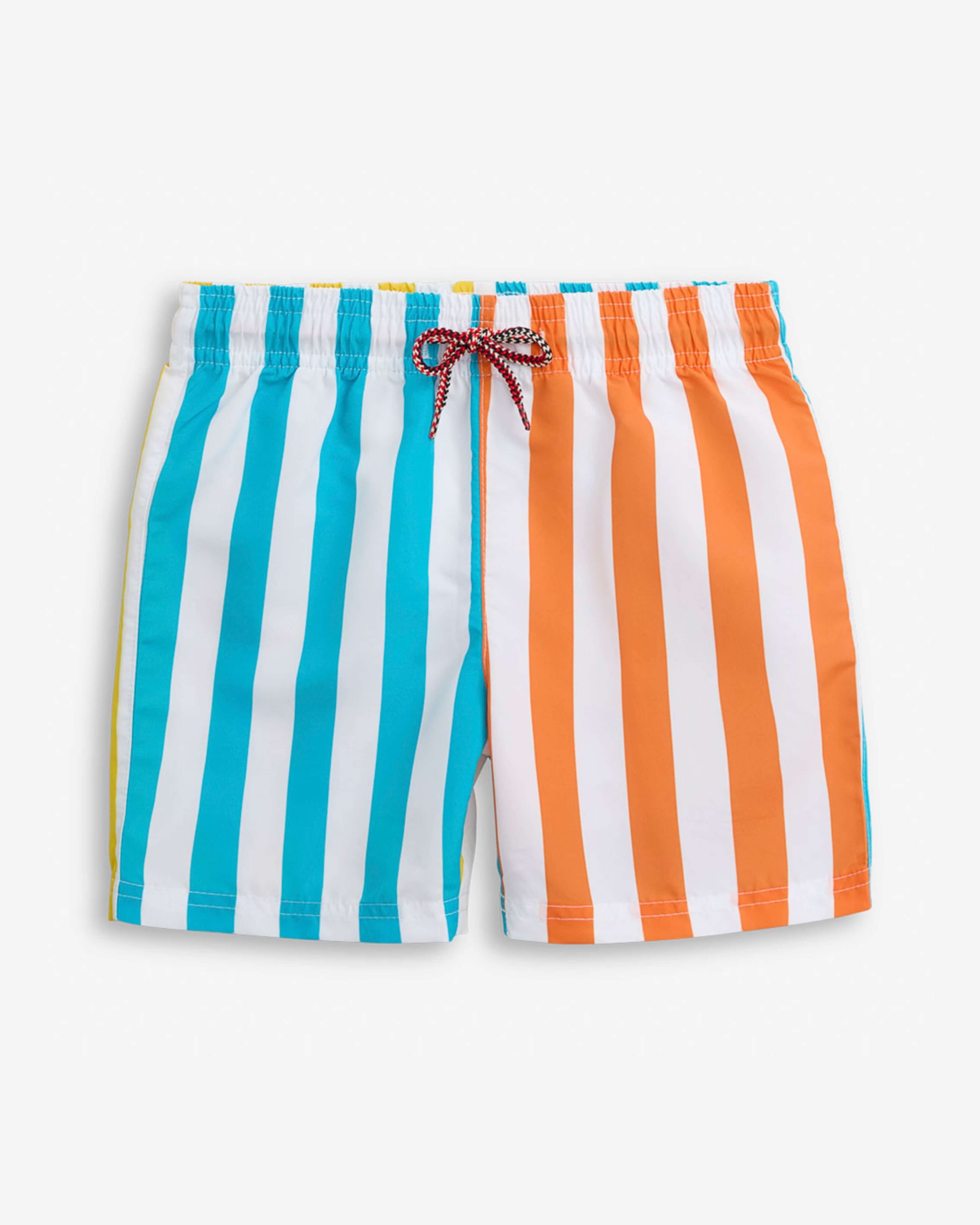 Tropic Stripes Swim Set features colorful striped swim shorts perfect for kids' beach play and high quality kids' clothing.