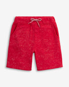 Washed Red Preston Short featuring a functional drawstring and pockets for summer comfort and style.