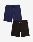 Black & Navy Sea Breeze Shorts 2-Pack in navy and black, perfect for warm-weather adventures with pockets.