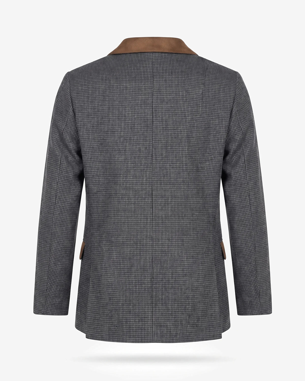 Earth Brown Houndstooth Club Jacket — back