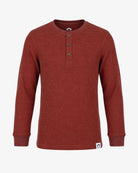 Appaman boys' waffle thermal henley rust, front view.