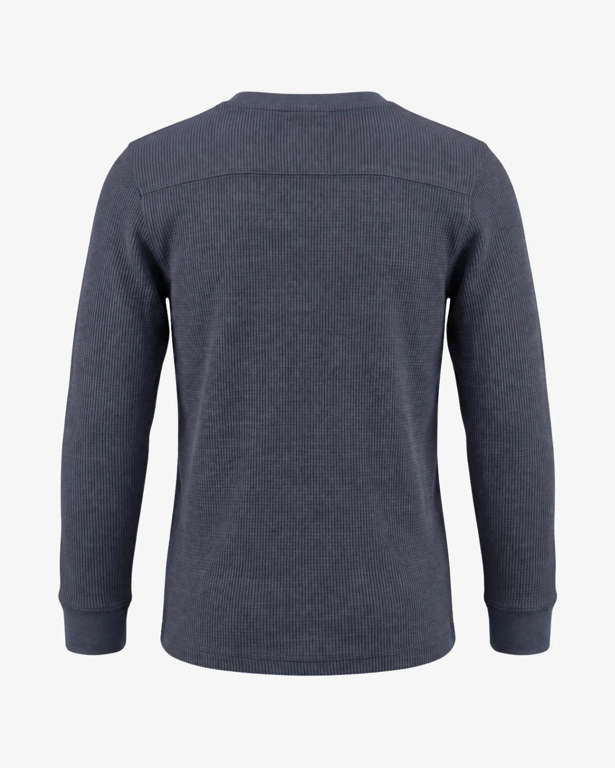 Appaman boys' waffle thermal henley navy, back view.