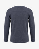 Appaman boys' waffle thermal henley navy, back view.