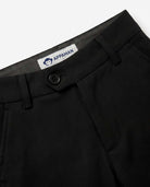 Black Herringbone Everyday Stretch Dress Pants with button and Appaman label, ideal for active kids.