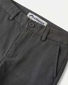 Close-up of Appaman's Dark Grey Everyday Stretch Dress Pants showcasing the tailored fit and premium stretch fabric.