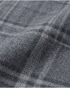 Slate Heather Plaid Everyday Stretch Pants fabric close-up showcasing the soft, textured plaid design in slate color.