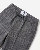 Slate Heather Plaid Everyday Stretch Pants featuring midweight comfort and adjustable waistband for active kids.