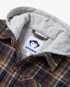 Earth Plaid Glen Hooded Shirt featuring cozy flannel and soft brushed fabric from Appaman.