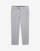 High Rise Grey Stretchy Suit Pants for kids, tailored fit, perfect for formal occasions and versatile style.