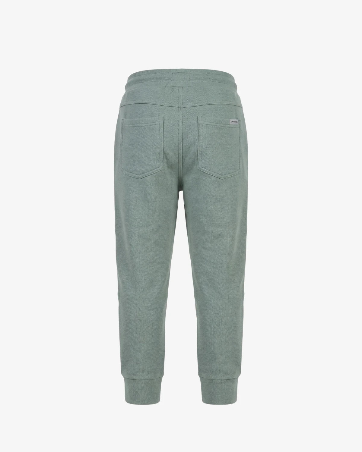 Appaman boys' fleece jogger sage, back view.
