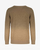 Back view of the Beige Ombre Kos Sweater showcasing its warm beige gradient and classic crew neckline.