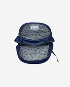 Inside view of the Navy Blue Large Backpack, showcasing spacious compartments and soft lining.