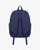 Navy Blue Large Backpack with padded straps and multiple compartments for school and outdoor use.