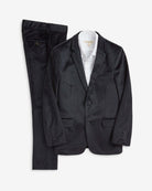 Midnight Velvet Plaid Suit Set displayed with matching blazer and pants in deep midnight tones.