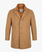 Appaman boys' camel wool coat, front view.