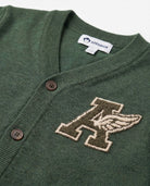 Hunter Green Obi Cardigan by Appaman featuring a cozy knit and stylish embroidered detail.