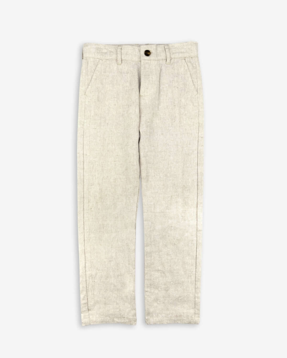 Papyrus Linen Beach Pants in a light beige color, featuring a classic style and comfortable fit for beach occasions.