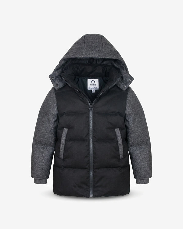 Charcoal Park Ave Long Puffer — front