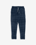 Blue Houndstooth Rest Day Sweatpants featuring a cozy design and stretchy waistband.