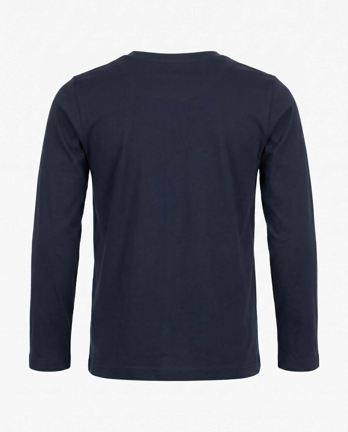 Back view of the Snack Champion Graphic Long Sleeve Tee for active kids in black, showcasing long sleeves and relaxed fit.