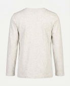 Back view of the Snacks Graphic Long Sleeve Tee in soft cloud heather fabric, designed for active kids.