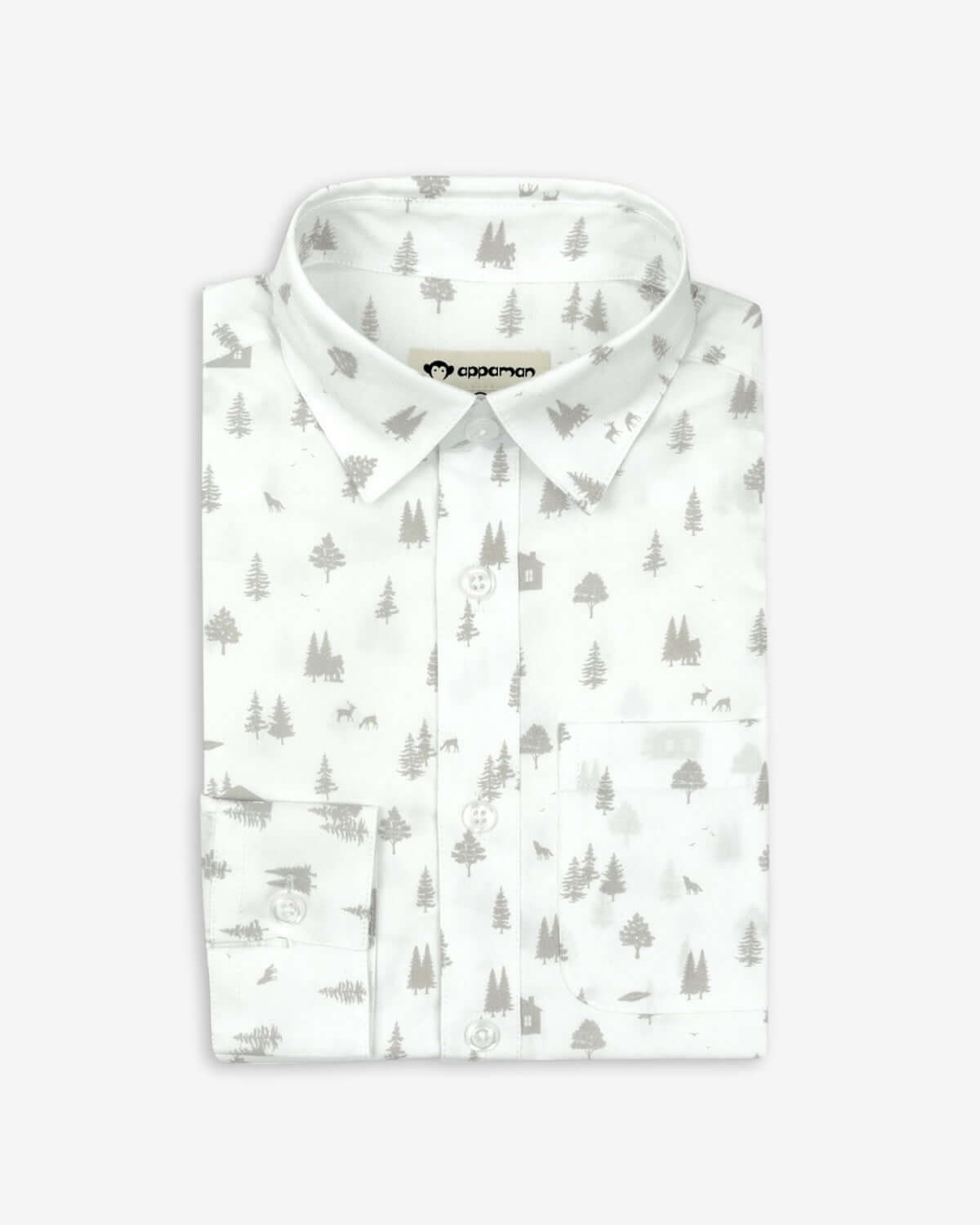 In The Wild Standard Button Down shirt featuring a classic tailored design with a forest print.