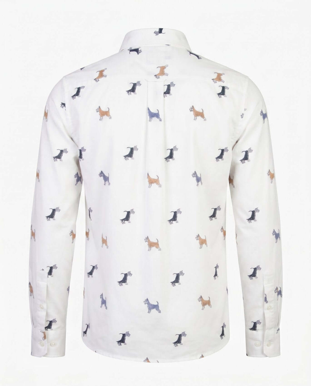 Scotty Standard Button Down Shirt featuring playful scotty-dog novelty print on a crisp woven fabric.
