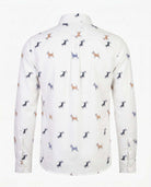 Scotty Standard Button Down Shirt featuring playful scotty-dog novelty print on a crisp woven fabric.