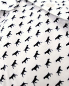The Pointer Standard Button Down shirt featuring playful dog print on 100% cotton fabric.