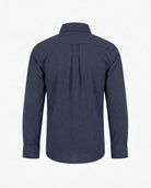 Back view of the Navy Grey Houndstooth Standard Stretch Shirt showcasing its classic design and comfortable fit.