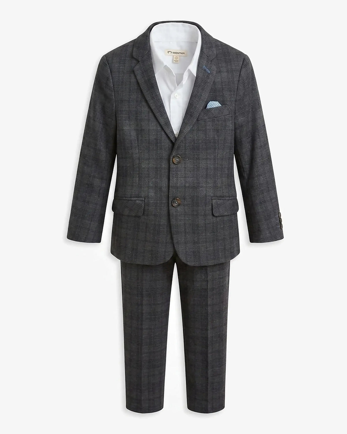 Gentleman's Plaid Stretchy Mod Suit — front