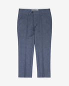Indigo Chambray Stretchy Mod Suit pants in relaxed fit, perfect for active kids, designed for comfort and style.
