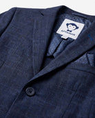 Shadow Prince of Wales Stretchy Mod Suit featuring a dark navy checkered pattern and Appaman tag.