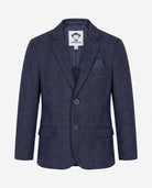 Shadow Prince of Wales Stretchy Mod Suit in dark navy checkered pattern for boys by Appaman.