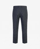 Back view of Black Isle Tartan Stretchy Mod Suit Pants, showcasing plaid design and slim straight leg.