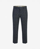 Black Isle Tartan Stretchy Mod Suit Pants by Appaman, featuring a sleek tartan design and adjustable waistband.