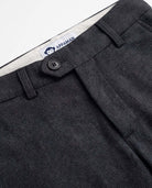 Black Micro Houndstooth Stretchy Mod Suit Pants with adjustable waistband and button closure from Appaman.