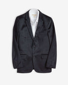 Midnight Velvet Plaid Blazer for kids, featuring luxurious velvet, classic buttons, and sharp tailoring.