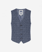 Chambray Plaid Tailored Vest from Appaman, featuring five-button front and classic V-neck design.