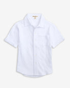 White Beach Shirt for kids, crafted from breathable fabric, perfect for summer outings and beach adventures.