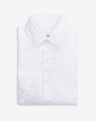 White Tuxedo Shirt folded and neatly displayed, ideal for formal occasions and black tie events.
