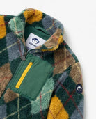 Hunter Argyle Woodland Jacket with a colorful fleece design and zippered chest pocket.