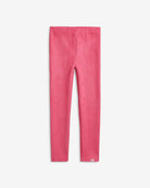 Rose Leggings in soft stretchy fabric, perfect for active kids, featuring a vibrant rose color.