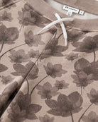 Appaman girls' taupe floral wide leg pants, close-up waist detail.