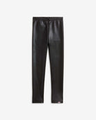 Black Shine Leggings displayed on a plain background, showcasing their shiny texture and sleek design.