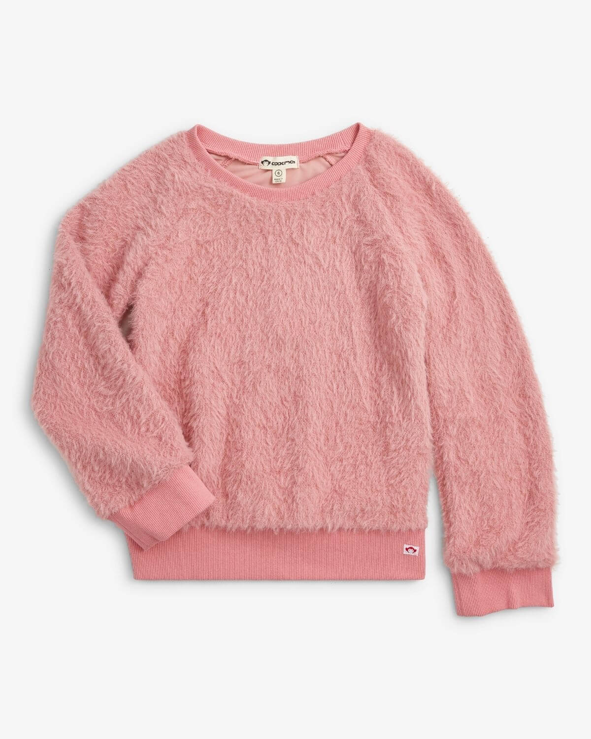 Ivy Rose Willow Top - cozy pink fuzzy long sleeve top for kids, perfect for chilly days and versatile styling.
